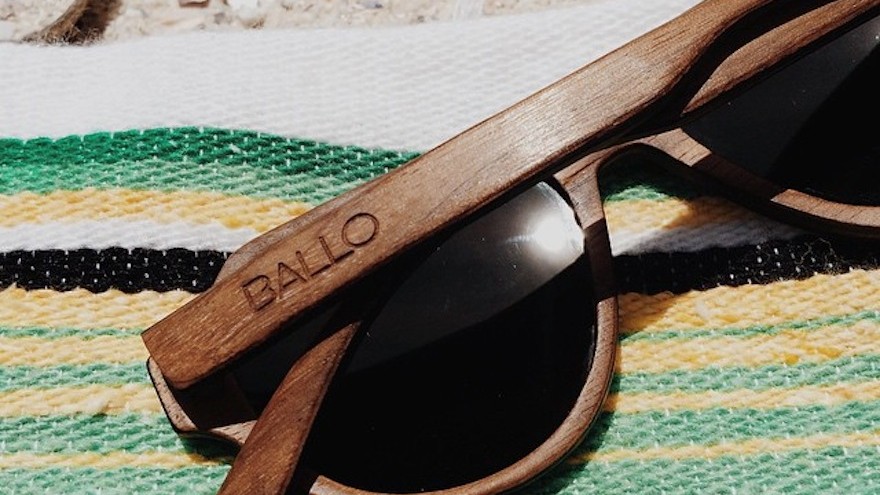 Ballo wooden eyewear is made locally from wood offcuts and recycled paper.