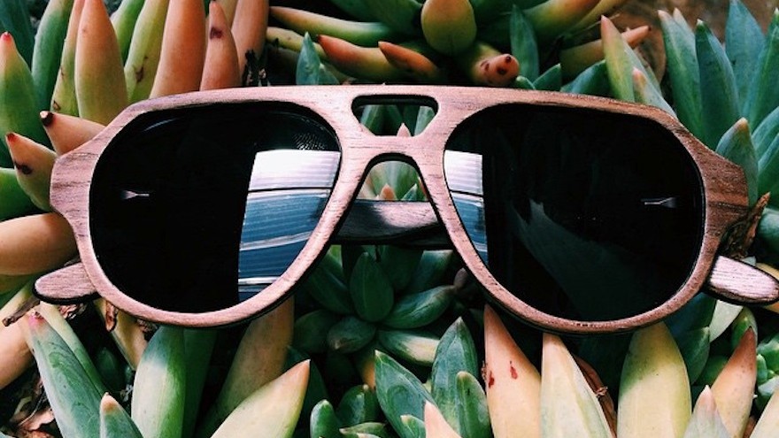 Ballo wooden eyewear is made locally from wood offcuts and recycled paper.