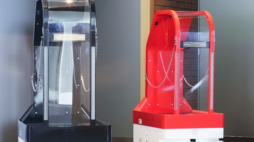 The porter robot at the Henn Ha Hotel will take your bags to your room