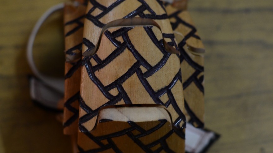 A retired musician in West Bengal, India created this artisanal, folding wooden tie