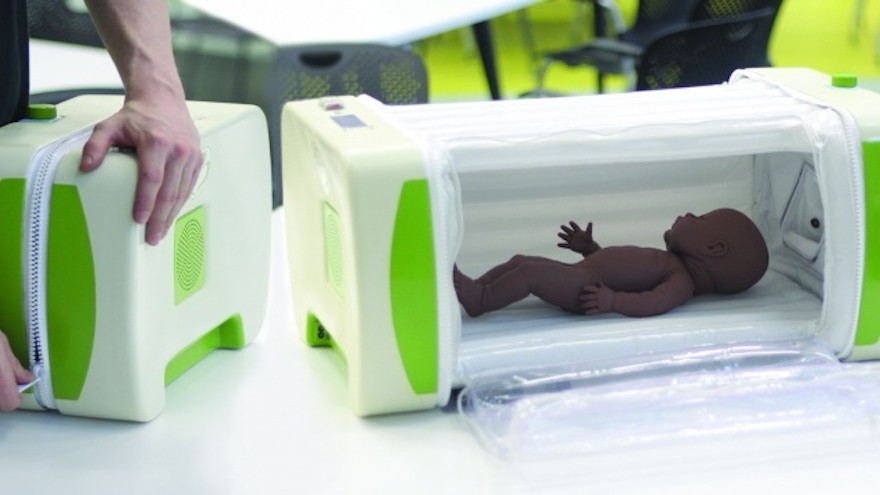 The incubator can be flat-packed for easy transportation and sterilisation.