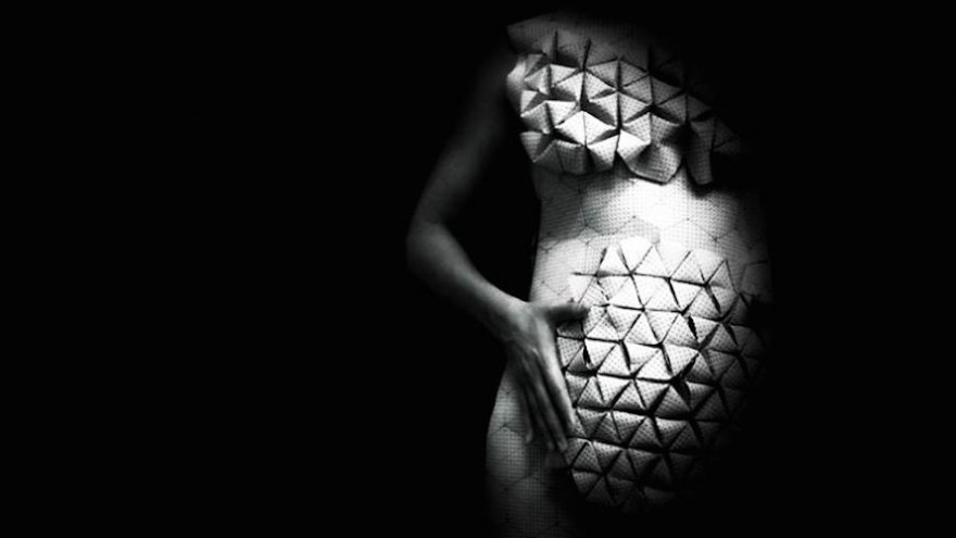 This origami inspired dress expands during every stage of pregnancy. 