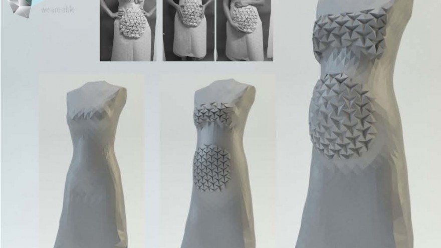 This origami inspired dress expands during every stage of pregnancy. 