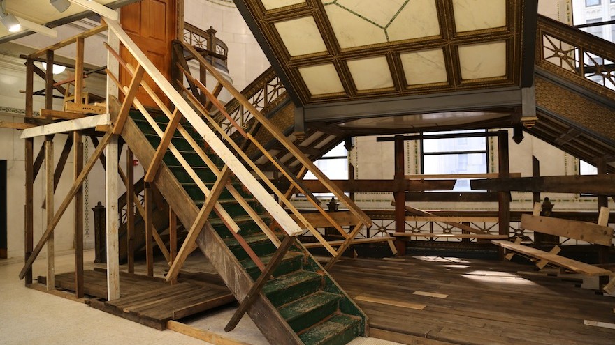 Italian architecture company, Studio Albori, looks at “reuse and improvisation” in building with its Makeshift installation at Chicago Architecture Biennial