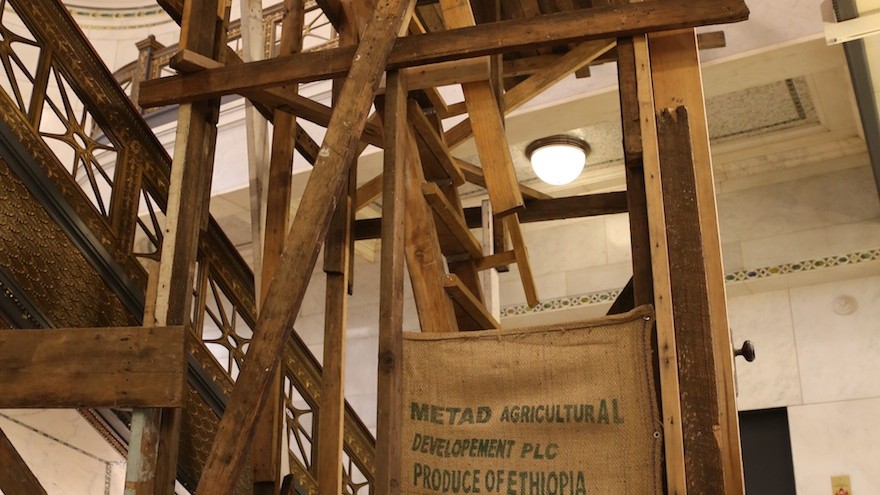 Italian architecture company, Studio Albori, looks at “reuse and improvisation” in building with its Makeshift installation at Chicago Architecture Biennial