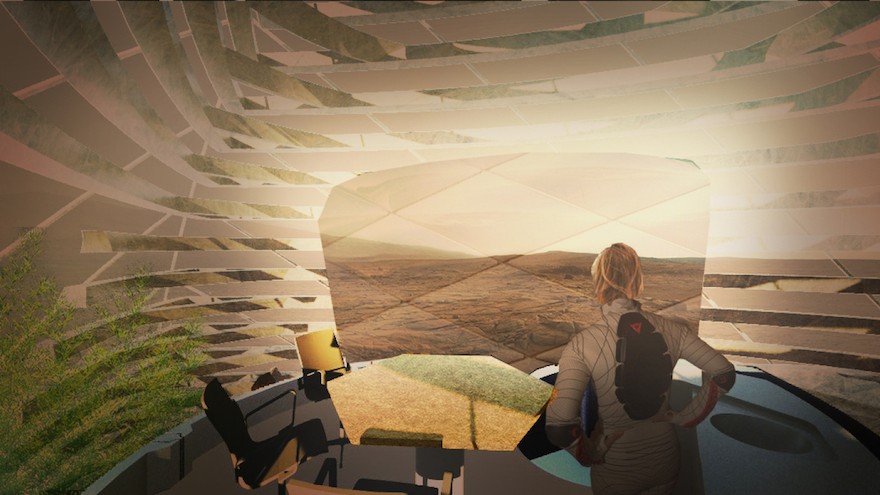 The first prize for the  NASA 3D Printed Habitat Challenge Design Competition went to a house made of ice. Image: Mars Ice House