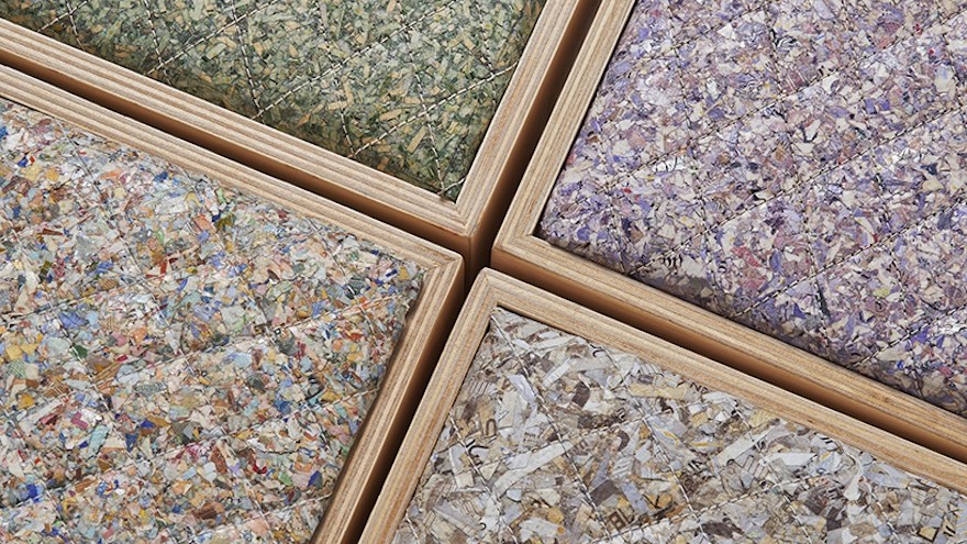 Angela Mathis is shredding up cash to make textiles for a new collection of stools in a project called, Value.