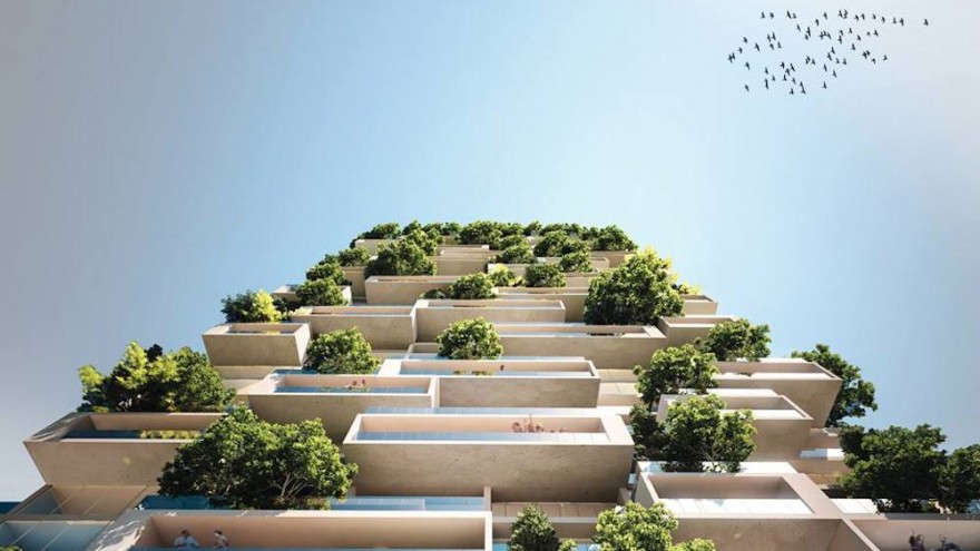 This firm's vertical forest is a sustainable contribution to a concrete city.  Image Source: Stefano Boeri Architetti/Facebook 
