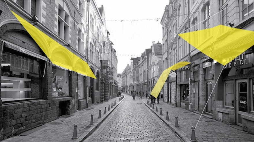 Water Culture by experimental Italian design studio Fabrica is a textile that responds to rain by producing cheerful prints to offset gloomy weather. 
