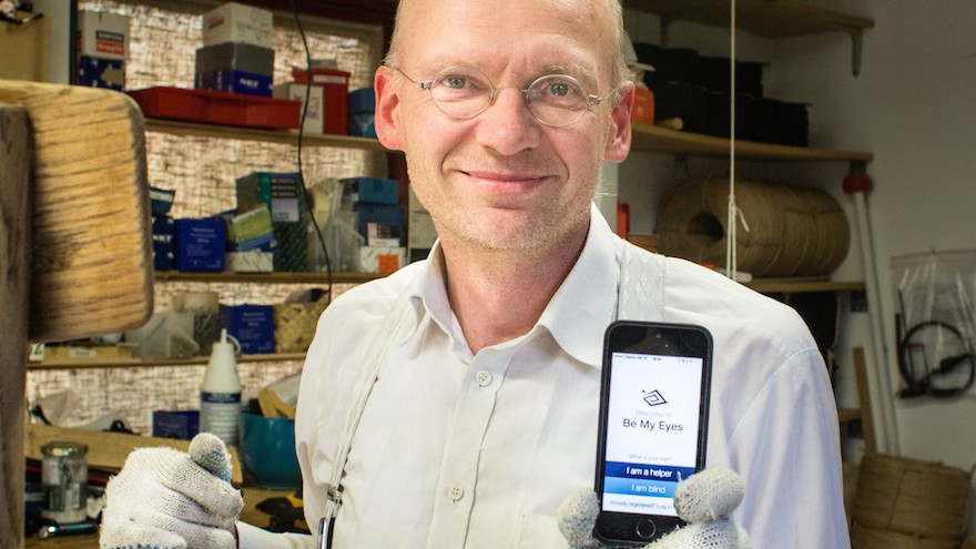 Hans Jorgen Wiberg invented the device after he began losing his sight at the age of 25.