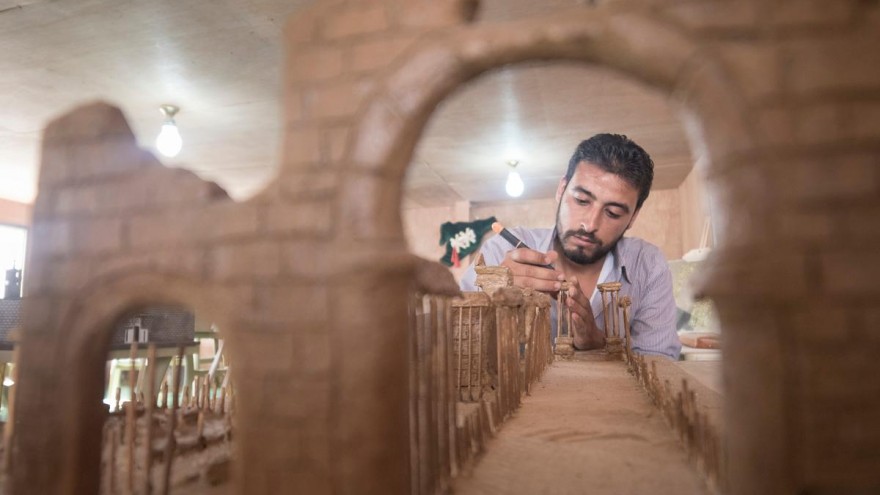 The ancient city of Palmyra was built using clay and wooden kebab skewers. Photo Credit: UNHCR/Christopher Herwig