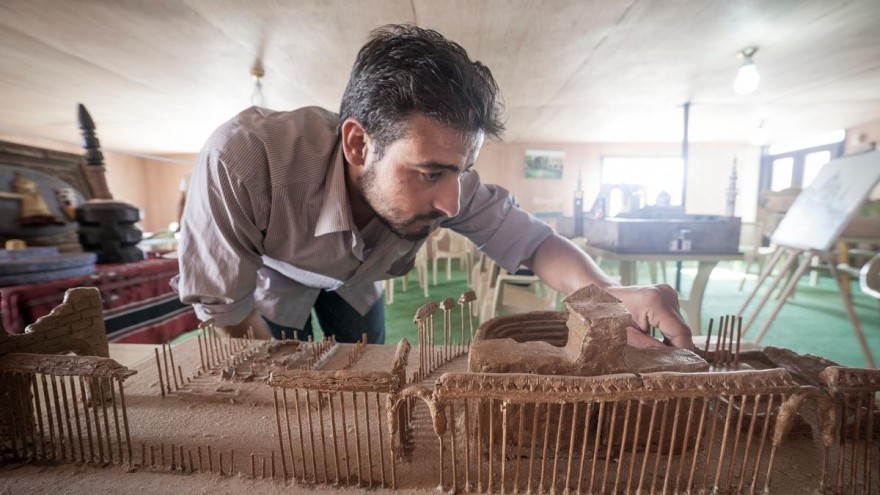 The ancient city of Palmyra was built using clay and wooden kebab skewers. Photo Credit: UNHCR/Christopher Herwig