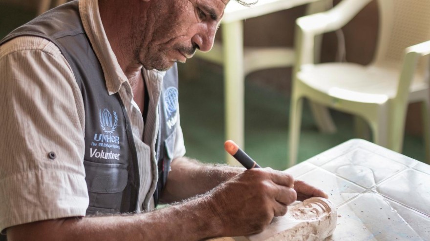 Several sculptures were made to detail the monuments. Photo Credit: UNHCR/Christopher Herwig