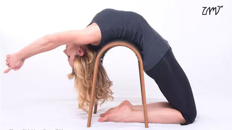 The stool can also be used for stretching and exercises. 