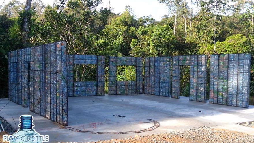 The Village uses plastic bottles in its construction