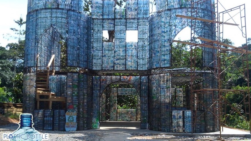 The Village uses plastic bottles in its construction