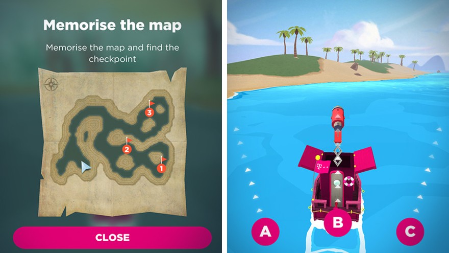 The game tests user navigation and memory by asking them to find their way back