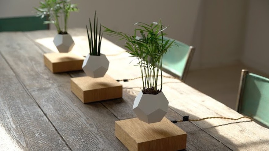 The planter uses magnetic levitation