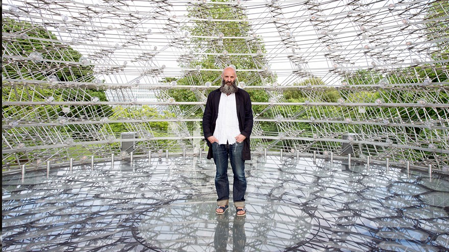 Wolfgang Buttress inside the Hive in the Royal Botanical Gardens 