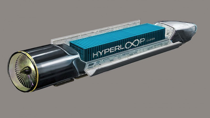 Hyperloop cargo rendering