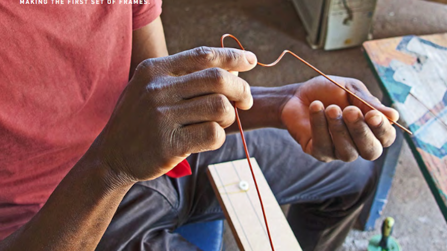 These John Lennon-style Wire Glasses are made from a single wire in Harare Zimbabwe on frames that are 3d printed in London