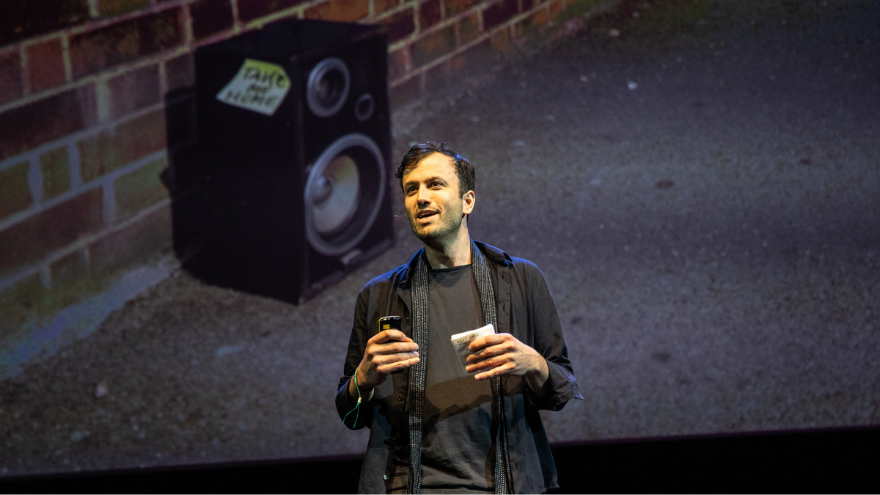 Paul Cocksedge on stage at Design Indaba Paul Cocksedge on stage at Design Indaba