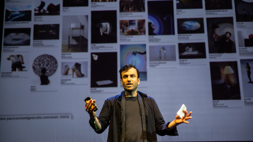 Paul Cocksedge on stage at Design Indaba Paul Cocksedge on stage at Design Indaba