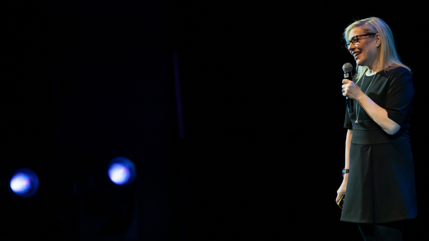 Debbie Millman on stage at Design Indaba