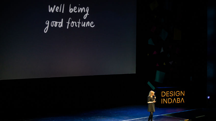 Debbie Millman on stage at Design Indaba