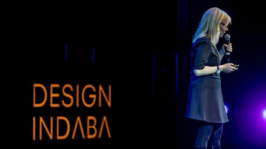 Debbie Millman on stage at Design Indaba