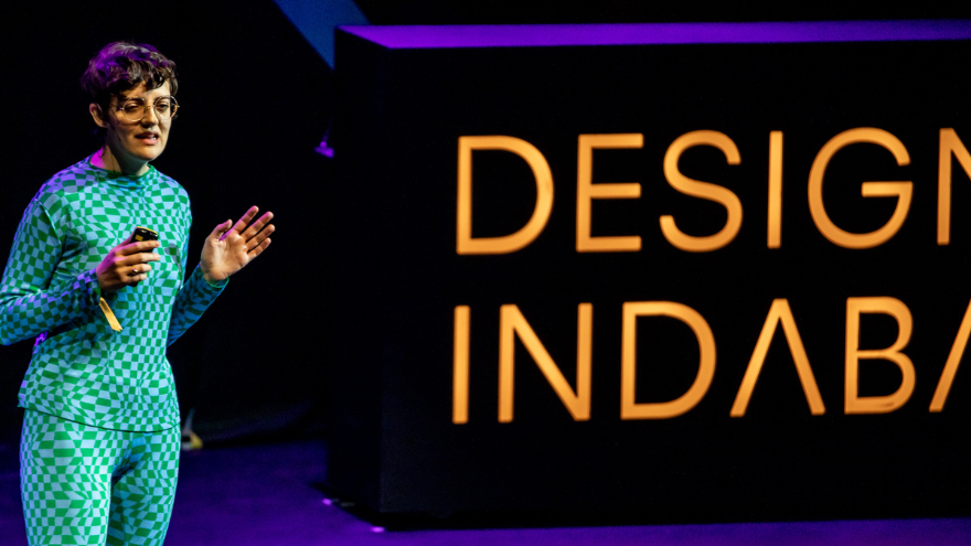 Olimpia Zagnoli on stage at Design Indaba