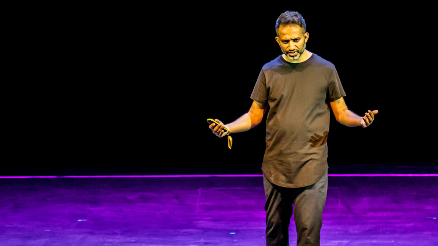 Satyajit Das on stage at Design Indaba