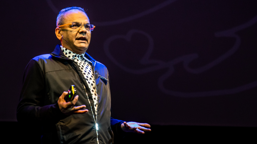 Hanif Kara on stage at the Design Indaba Conference