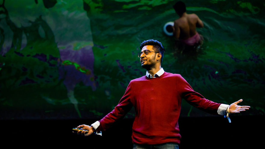 Mazbahul Islam on stage at Design Indaba