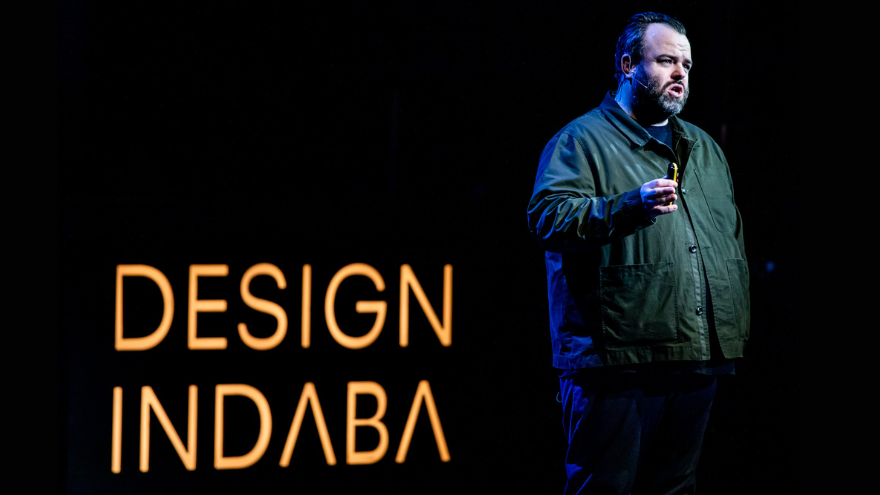Rick Brim on stage at Design Indaba
