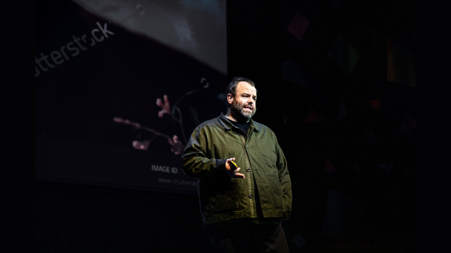 Rick Brim on stage at Design Indaba