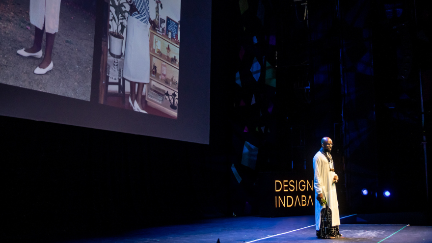 Sunny Dolat on stage at Design Indaba