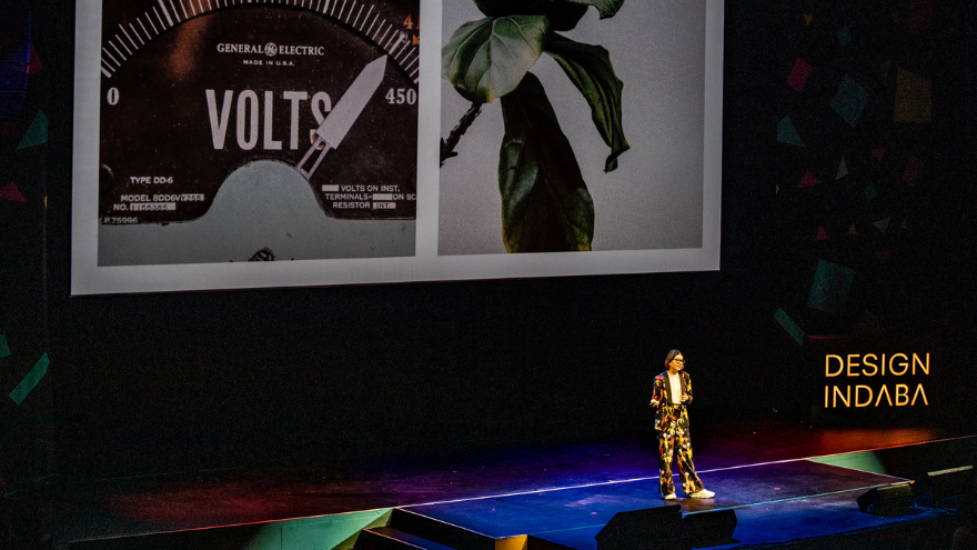 Catalina Lotero on stage at Design Indaba