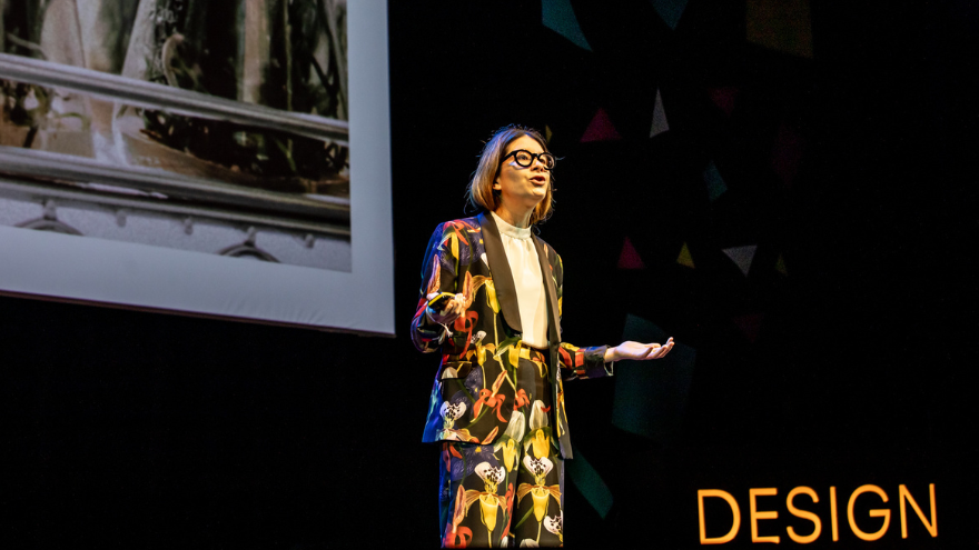 Catalina Lotero on stage at Design Indaba