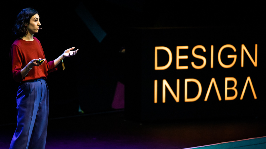 Elissa Brunato on stage at Design Indaba 