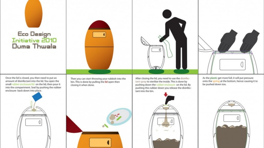 Kitchen Rubbish Bin by Duma Thwala. 