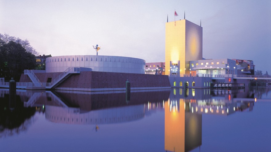 Outside view of Groninger Museum. 
