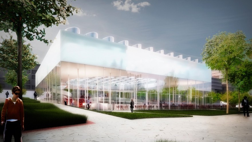 Student Pavilion at Erasmus University by Paul de Ruiter Architects. 