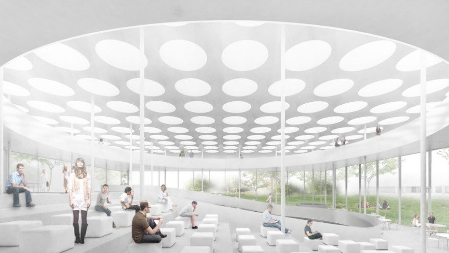 Student Pavilion at Erasmus University by Paul de Ruiter Architects. 