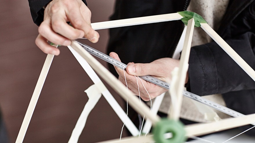 Recycled materials are used to make the lanterns 