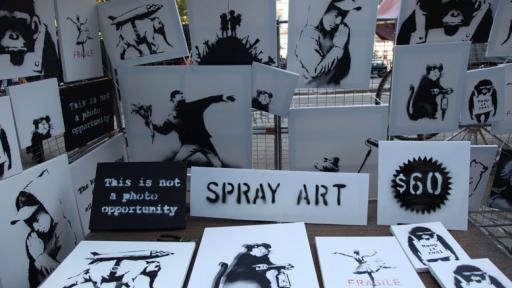 Banksy originals on sale recently in NYC's Central Park