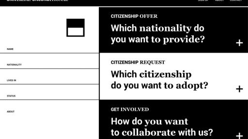 Stefania Vulpi has designed a conceptual online system that allows a network of people to share their nationality and the social benefits that come with it.