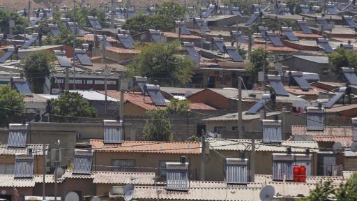 Solar panels in Alexandra, Johannesburg. KIM LUDBROOK/EPA