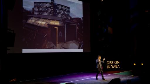 Paul Cocksedge on stage at Design Indaba 