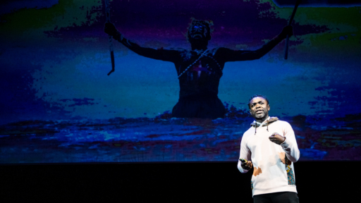 Sunu Gonera on stage at Design Indaba